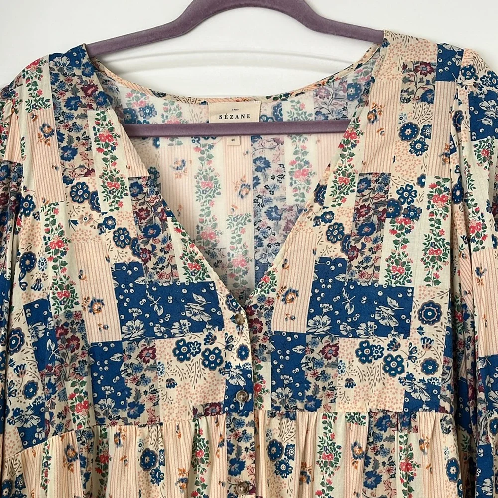 Sezane Benedetta Patchwork Print Dress - Picture 10 of 15